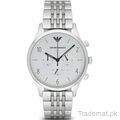 Emporio Armani AR1879 Men’s Chronograph Quartz Stainless Steel Silver Dial 43mm Watch, Watches - Trademart.pk