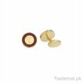Gold with Burgundy enamel, Cufflinks - Trademart.pk