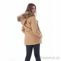 Forestblu Women Khaki Fur Hood Parka Jacket, Women Jackets - Trademart.pk