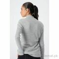 West Line Women Grey Round Neck Sweater, Women Sweater - Trademart.pk