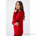 West Line Women Red Round Neck Sweater, Women Sweater - Trademart.pk