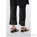 East Line Women Black Cotton Embroidery Stitched Trouser, Women Trousers - Trademart.pk