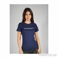Embroidered Logo T-Shirt - Blue, Women T-Shirts - Trademart.pk