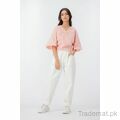 West Line Women Serial Pink Line Print Cotton Short Body Top, Womens Tops - Trademart.pk