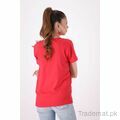 West Line Women Red Urdu Caption Cotton Tee, Women T-Shirts - Trademart.pk