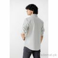 West Line Men Solid Light Gray Cotton Casual Shirt, Men Shirts - Trademart.pk