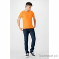 Level Men Orange Slub 100% Cotton Tees, Men T-Shirts - Trademart.pk