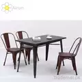 Simple Retro Style Wooden Metal Iron Frame Dining Table, Dining Tables - Trademart.pk