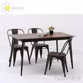 Modern Commercial Vintage Metal Frame Table Dining with Wood Top Design Used for Cafe or Restaurant, Dining Tables - Trademart.pk