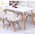 Scandinavian Simple Design Dining Room Furniture Wood Dining Table Set 4 Chairs, Dining Tables - Trademart.pk