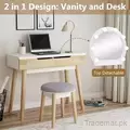 Contemporary Dressing Table with Lighted Mirror and 2 Drawers, Dresser - Dressing Table - Trademart.pk