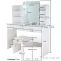 Modern Design Simple Style Melamine Dressing Table with Square Mirror and Stool, Dresser - Dressing Table - Trademart.pk