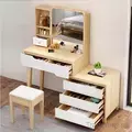 Modern Nordic Design Bedroom Makeup Vanity Set Dressing Table with Mirror and Stool, Dresser - Dressing Table - Trademart.pk