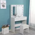 Nordic Dressing Table with LED Backlit Mirror and Stool for Bedroom Vanity Dressing., Dresser - Dressing Table - Trademart.pk