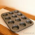 12 Cup Muffin | Pudding Baking Tray - Wavy Mould, Bakeware Set - Trademart.pk
