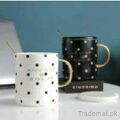 Black Coffee/Tea Mug With Dots, Mugs - Trademart.pk