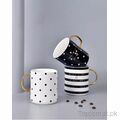 White N Black Stripes Coffee Tea Mug, Mugs - Trademart.pk