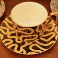 Yellow Lines Moroccan Style Coffee/Tea Cup With Saucer, Mugs - Trademart.pk