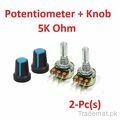 Pack of 2 - 5K Ohm potentiometer with Knobs Voltage Divider Variable Resistor, Resistors - Trademart.pk