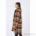 Oversized Checkered FUR Coat, Women Coat - Trademart.pk