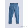 Pearl Detail Tapered Denim, Women Jeans - Trademart.pk