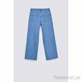 Bleach Washed Straight Fit Denim, Women Jeans - Trademart.pk