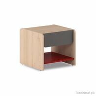 Bedside Table Wilson in Pine Grey And Red Colour, Bedside Tables - Trademart.pk