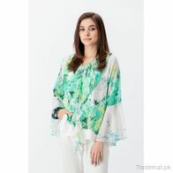 West Line Women Green Tie & Dye Chiffon Top, Womens Tops - Trademart.pk