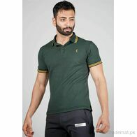 Slim Fit Polo Shirt - Green, Men Polos - Trademart.pk