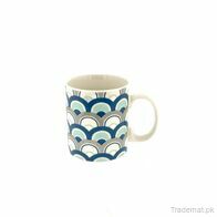 Blue And Grey Waves Pattern Coffee Mug, Mugs - Trademart.pk