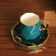 Emerald Green N Gold Coffee | Tea Cup, Mugs - Trademart.pk