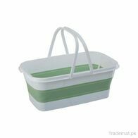 Collapsible Green White Rectangular Basket, Laundry Baskets - Trademart.pk