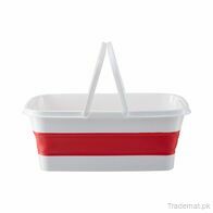 Collapsible Red White Rectangular Basket, Laundry Baskets - Trademart.pk