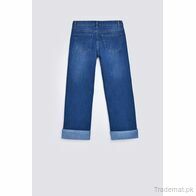 High Waisted Cropped Denim, Women Jeans - Trademart.pk