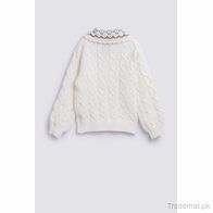 Girls Cable-Knit Sweater with Collar, Girls Sweaters - Trademart.pk