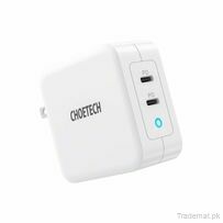 Choetech PD6008 PD 100W GaN Dual USB Type C Charger – EU Plug, Mobile Phone Charger - Trademart.pk