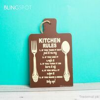Kitchen Rules Brown - Wall Hanging, Wall Hangings - Trademart.pk
