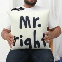 Prime Throw Cushion Cover- Mr. Right, Cushion Covers - Trademart.pk