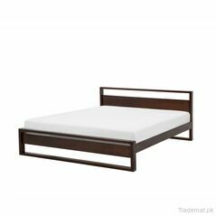 KING SIZE DOUBLE BED WOOD + MDF DARK BROWN (HD-BD-005), Double Bed - Trademart.pk