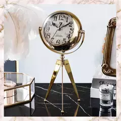 Tripod Gold Clock, Desk & Table Clock - Trademart.pk