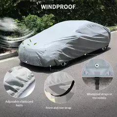 Car Cover All Weather UV Protection Basic Guard 3 Layer Breathable Dust Proof Universal Full Exterior Cover Fit Sedan up to 200??, Car Top Cover - Trademart.pk