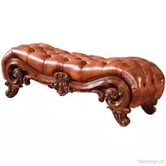 Classic Wood Leather Bed Bench in Optional Furniture Color, Bed Benches - Trademart.pk