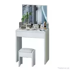 Home Furniture Nordic Wooden Bedroom Small Girl Dressing Table with Mirror and Stool, Dresser - Dressing Table - Trademart.pk