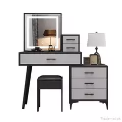Modern Home Bedroom Furniture Set Wooden Mirror Makeup Dressing Table Dresser, Dresser - Dressing Table - Trademart.pk