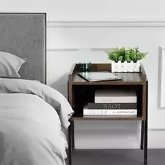 Nightstand Round Corner Cabinet Bedside with Drawers Suitable for Bedroom, Bedside Tables - Trademart.pk