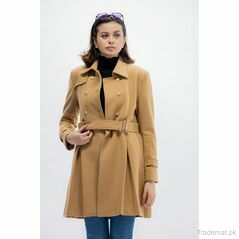 Forestblu Women Beige Wool Long Coat, Women Coat - Trademart.pk