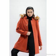 Forestblu Women Burgundy Pure Wool Coat, Women Coat - Trademart.pk