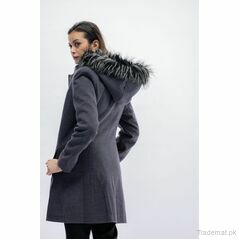 Forestblu Women Charcoal Pure Wool Coat, Women Coat - Trademart.pk