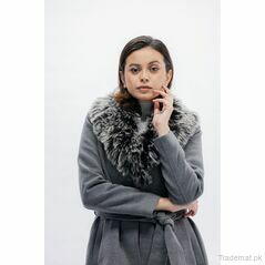 Forestblu Women Dark Grey Pure Wool Coat, Women Coat - Trademart.pk