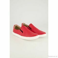 Miles Women Red Solid Slip-On Sneakers, Sneakers - Trademart.pk